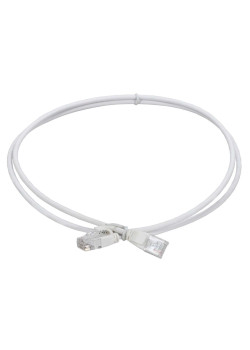 ITK Коммутационный шнур (патч-корд) кат.5E UTP LSZH 1,5м slim колпачок с язычком белый