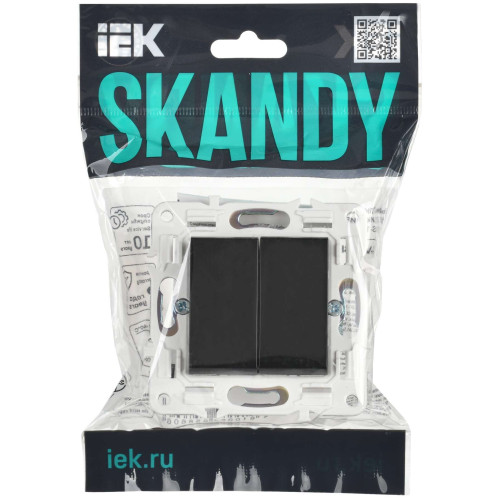 SKANDY Выключатель 2-клавишный перекрестный 10А SK-V06Bl черный IEK