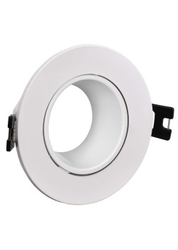 Светильник 4104 встраиваемый под лампу MR16 круг пластиковый белый IEK