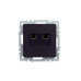 BRITE Розетка компьютерная двойная RJ45 кат.5E РК10-2-БрЧ черный IEK