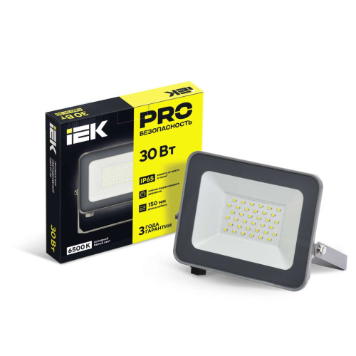 Прожектор светодиодный СДО 07-30 IP65 серый IEK Прожектор светодиодный СДО 07-30 IP65 серый IEK