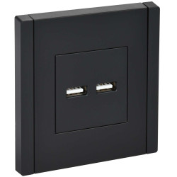 FORTE&PIANO Розетка USB A+A 3,1А FP149 черный IEK