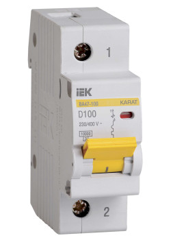KARAT Автоматический выключатель ВА47-100 1P D 100А 10кА IEK