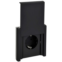 FORTE&PIANO Розетка 1-местная с заземлением с защитными шторками и крышкой винтовое крепление 16А IP44 FP121M металл черный IEK