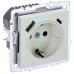 BRITE Розетка 1-местная с заземлением с защитными шторками 16А с USB A+C 18Вт РЮш11-1-БрЖ жемчуг IEK