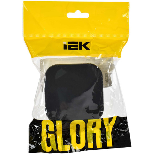 GLORY Выключатель 1-клавишный для открытой установки 10А ВС20-1-0-ХЧм черный матовый IEK