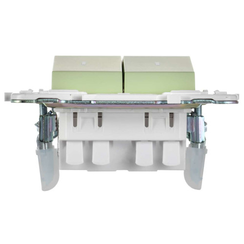 SKANDY Выключатель 2-клавишный проходной с индикацией 10А SK-V10G мятный IEK