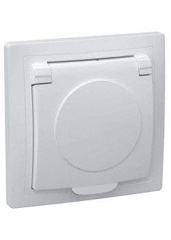 KVARTA Розетка 1-местная с заземлением крыш. 16А РСб10-3-КБ белый IEK