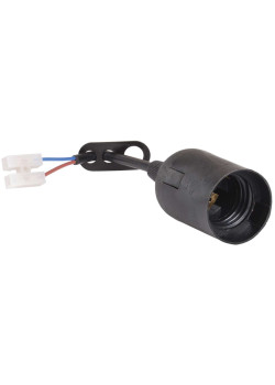 Патрон подвесной с шнуром Ппл27-04-К52 пластик Е27 черный (50шт) (стикер на изделии) IEK