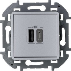 INSPIRIA Зарядное устройство USB А+С 3000мА 5Валюминий