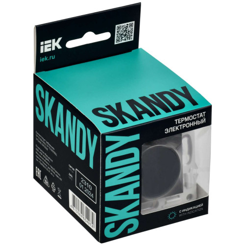 SKANDY Термостат электронный с индикацией SK-T01G графит IEK