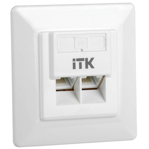 ITK Внутренняя информационная розетка RJ45 кат.6 UTP 2 порта