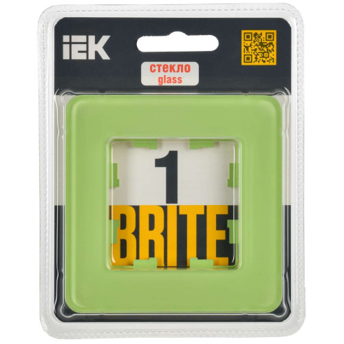 BRITE Рамка 1-местная РУ-1-2-Бр стекло эко грин RE IEK