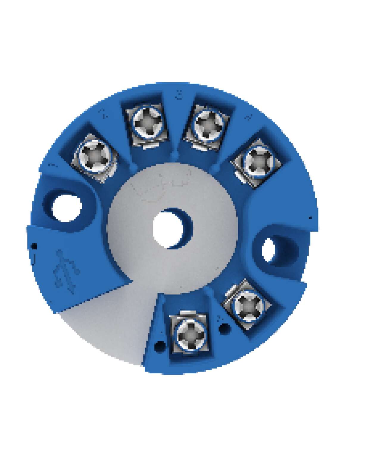 Круглый преобразователь для монтажа либо в преобразователь сигналов либо на щит