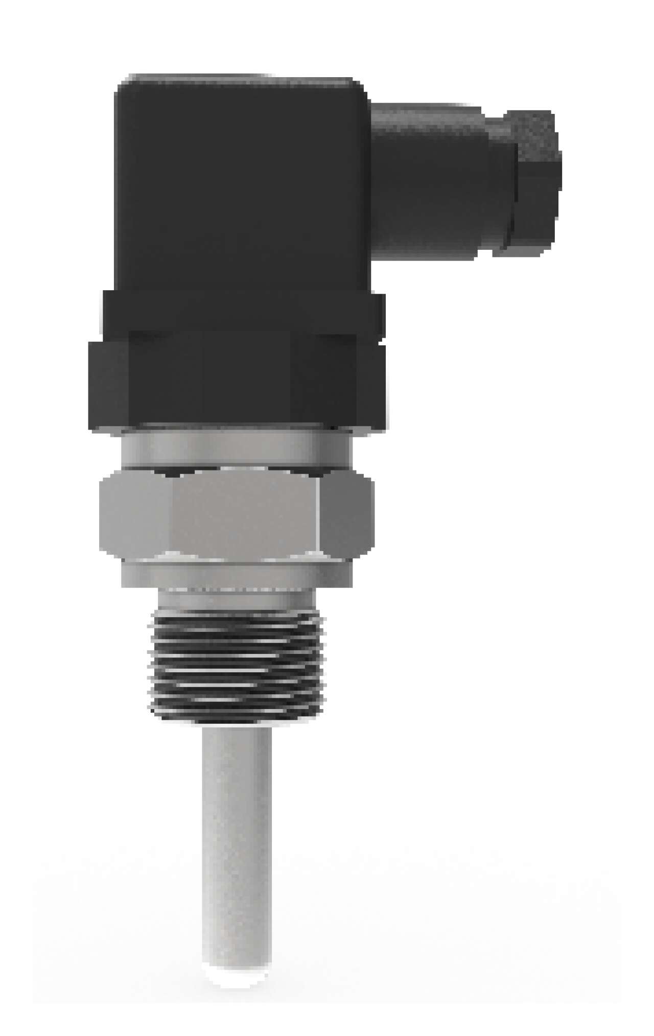 Компактное малоразмерное исполнение преобразователя температуры PT100 с резьбой G1/2 и погружной частью длиной 100мм электросоединение по стандарту DIN